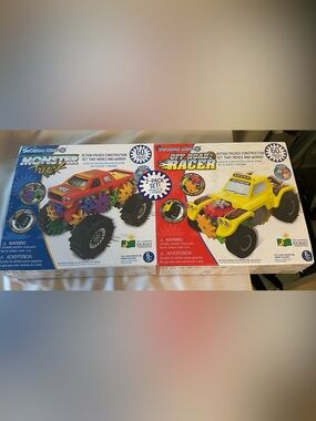 Techno Gears Monster Truck and Off Road Racer 2-Pack Building Set (Yellow, Red)